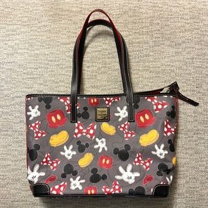 Disney Dooney & Bourke Mickey & Minnie Body Parts Print Medium Zipper Tote bag